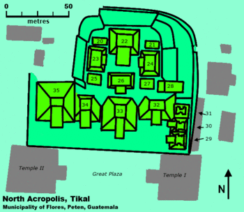 Map of the North Acropolis, Tikal