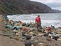 Marine debris on Hawaiian coast
