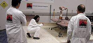 Mars Exploration Rover team members on July 21, 2009