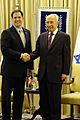 Meeting in February 2013 with Israeli President Shimon Peres during trip to Jordan and Israel