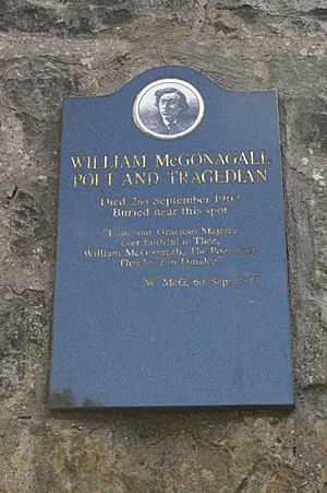 Memorial to William McGonagall in Greyfriars Kirkyard