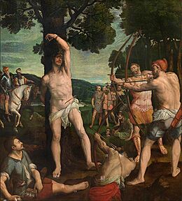 Michiel Coxie - The martyrdom of St. Sebastian