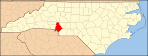 North Carolina Map Highlighting Mecklenburg County