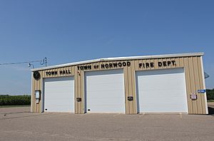 The town hall and fire department