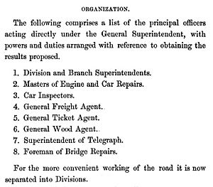 Organization scheme by D.C. McCallum, 1856