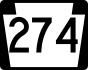 PA Route 274 marker