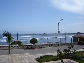 Pacasmayo pier seen from shore