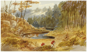 Portage at Lake Nippising, 1821, by John Elliott Woolford