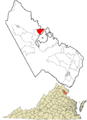 Prince William County Virginia incorporated and unincorporated areas Sudley highlighted