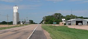 Roscoe, seen from the east along U.S. Highway 30
