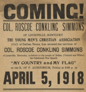 Roscoe Simmons handbill