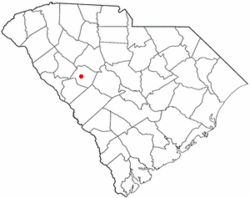 Location in Saluda County, South Carolina