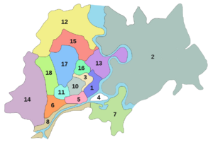 Sai Gon districts coloured numbered 2