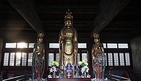 Shrine to a statue of the Eleven-Headed Guanyin (十一面觀音 or 十一面观音; Shiyimian Guanyin) in Huayan Temple (華嚴寺 or 华严寺); Datong, Shanxi, China