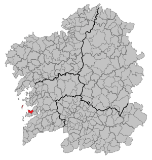 Situation of Bueu within Galicia