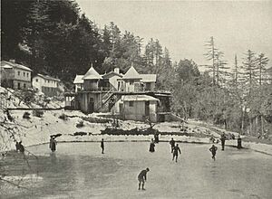 Skating at Simla, one of the favourite winter recreations