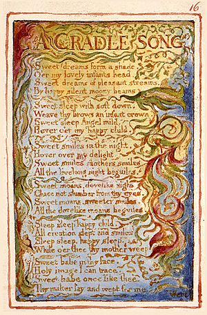 Songs of Innocence and of Experience, copy AA, 1826 (The Fitzwilliam Museum) object 16 A CRADLE SONG