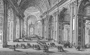 St peters basilica interior drawing