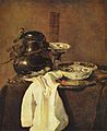 Still Life with a Pewter Jug and Two Porcelain Plates by Jan Treck