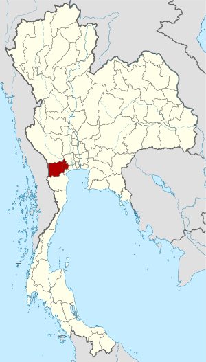 Map of Thailand highlighting Ratchaburi Province