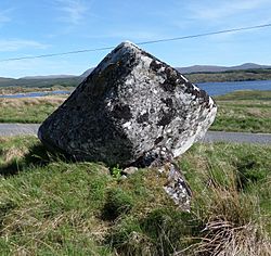 The Broken Heart Stone, Rannoch Moor, Perth & Kinross, Scotland. View from the north