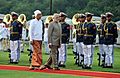 The Prime Minister, Shri Narendra Modi inspecting the guard of honour, at the Ceremonial Reception, in Nay Pyi Taw, Myanmar on September 05, 2017. The President of Myanmar, Mr. U. Htin Kyaw is also seen (2)