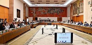 The Vice President, Shri M. Venkaiah Naidu and the President of Serbia, Mr. Aleksandar Vucic, at the India-Serbia Business Forum Meeting, at Serbia Palace, in Belgrade, Serbia (1)