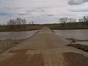 The crossing on the Little Missouri River