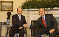 Traian Băsescu meets George W. Bush 2005March09