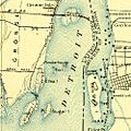USGS topographic map, Michigan, Wyandotte quadrangle (278613), 1906, 1-62500 (cropped to Fox and Powder House Islands)