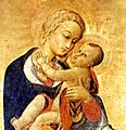 Virgin and child with four saints--detail--cortona 1435