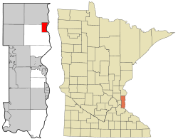 Location of the city of Marine on St. Croixwithin Washington County, Minnesota