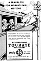 Western Union "TOURATE" Telegram ad 1939