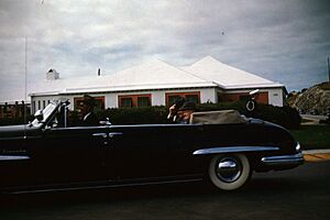 Winston Churchill visiting Bermuda for the Western Summit in December 1953