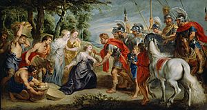 Workshop of Peter Paul Rubens - David Meeting Abigail - 73.PA.68 - J. Paul Getty Museum