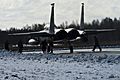 A U.S. Air Force F-15C Eagle aircraft assigned to the 493rd Expeditionary Fighter Squadron taxis to a runway March 18, 2014, as part of Baltic Air Policing in Šiauliai, Lithuania 140318-F-XB934-135
