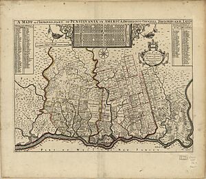 A mapp of ye improved part of Pensilvania in America, divided into countyes townships and lotts