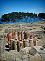 Ancient Water filtration pipes in the city of Neapolis in the archaeological site of Empúries