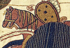 Bayeux tapestry laid work detail.