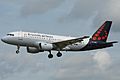 Brussels Airlines A319-112 (OO-SSG) landing at Brussels Airport (1)