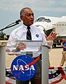 Charles Bolden speaks at STS-135 wheels stop event