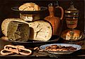 Clara Peeters - Still Life with Cheeses, Almonds and Pretzels
