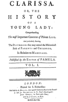 Clarissa, or, the History of a Young Lady (title page)