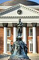 Close view of Statue and Rotunda at University of Virginia