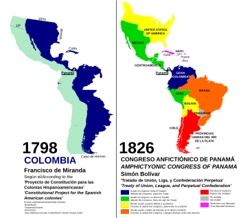 Colombia (Miranda) y Congreso de Panamá (Bolívar)