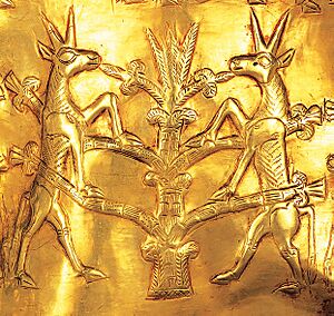 Detail of a rhyton from Marlik, Iran, 1000 BC