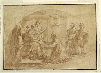 Drawing, Pope Receiving Visitor, 1590–1646 (CH 18550181)