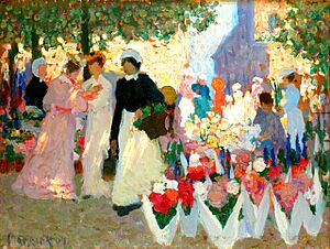 Ethel CARRICK - Flower market (1907)