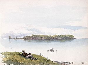Dorval Island as painted by Frances Anne Hopkins, 1866.