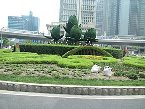 Garden on street in Shanghai